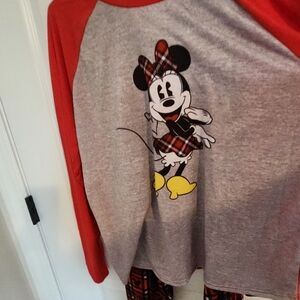 Minnie Mouse Red and Gray Pajama Set